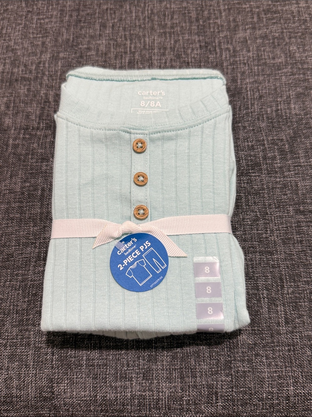 Carter's 2-Piece Henley Pajama Set cotton blend boys 8